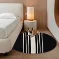 thumbnail image 3 of Black Beige Striped Round Rug 3.3ft Area Rug Washable Soft Non-Slip 3.3' Circle Low Pile Rugs Modern Farmhouse Retro Lines Carpet for Bedroom Living Room Entryway Home Office Dining Room, 3 of 9