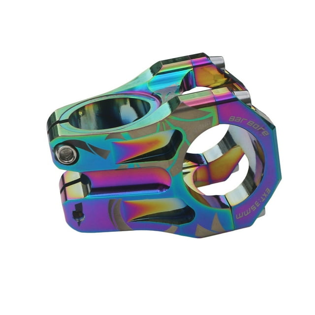 Aluminum Alloy Hollow Stem for Mountain & Road Bikes - 31.8mm Diameter, Lightweight & Durable, Adjustable Speed Control, Easy Installation, Multicolor (Rainbow) Bicycle Handlebar Riser Accessory