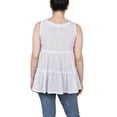 thumbnail image 3 of NY Collection Women's Petite Sleeveless Tiered Blouse, 3 of 4