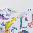 thumbnail image 3 of Toddler Girls Stylish Dress Short Sleeve Funny Dinosaur Fun Cute Print Sweet Prom Princess Outfit Stretchy Dance Party Clothes Daily Wear Lovely Sundress, 3 of 6
