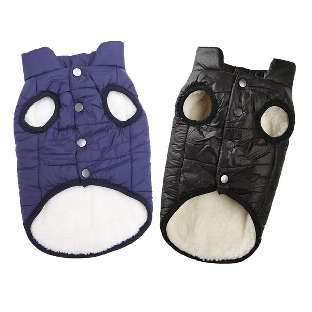 2x chaleco ligero para perros, abrigo de invierno para perros, abrigo de invierno para perros, chaqueta para perros, ropa Negro y azul Colco Chaleco de cachorro