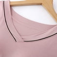 thumbnail image 4 of Fancifize Women's Pajama Tops With Built In Bra Short Sleeve Shirts V-Neck Lightweight Loose Loungewear Sleepwear, 4 of 5