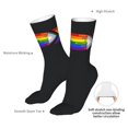 thumbnail image 5 of Progress Pride Flag Rainbow Gay Lesbian Transgender Bisexual Lgbtq Mid Tube Crew Socks Calf sockings Fashion Casual Soft Stockings For Women Men, 5 of 7