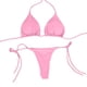 thumbnail image 3 of Traje de baño de dos piezas con cuello halter para mujer con cordones de spandex sólido sexy tanga traje de baño rosa, 3 of 3