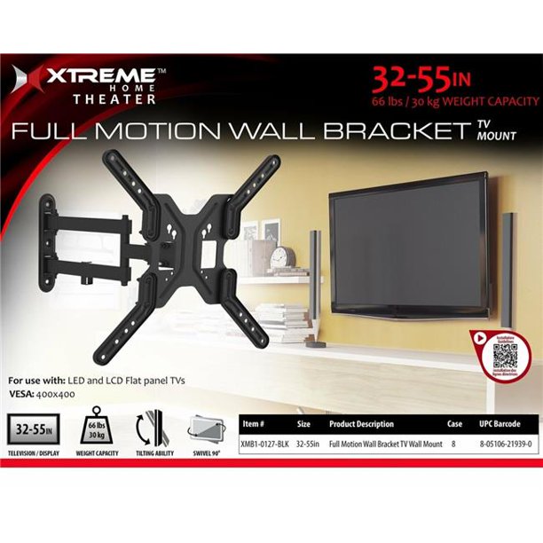 Xtreme XMB10127BLK 3255 in. Full Motion TV Wall Mount, Black Walmart