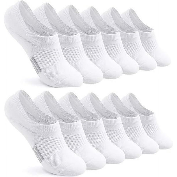 Nvzi pares de calcetines invisibles para hombre, antideslizantes, de silicona, con absorción de humedad, de corte bajo, invisibles, informales, color blanco
