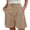 Khaki, variant on Hesxuno Women Baggy Shorts High Waisted Pleated Shorts Button Front Straight Wide Leg Shorts Summer Casual Beach Shorts Dark Green S