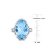 thumbnail image 3 of Gem & Harmony 13.50 Carat (Ctw) Oval Blue Topaz Ring in Sterling Silver for Women, 3 of 6