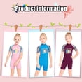 thumbnail image 4 of Wosthever DIVE SAIL Niñas Traje de baño Protección UV Niños Traje de baño Manga corta Cuello Cremallera trasera Traje de baño Rash Guard Deportes acuáticos, 4 of 6