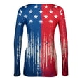 thumbnail image 3 of Iaqnaocc 4th of July Sexy Tops for Women Patriotic Long Sleeve Vintage American Flag Stars T-Shirts Slim Fitted Fashion Tees Blouses Casual Round Neck Spring Day Tee Top Royal Blue XXL, 3 of 5