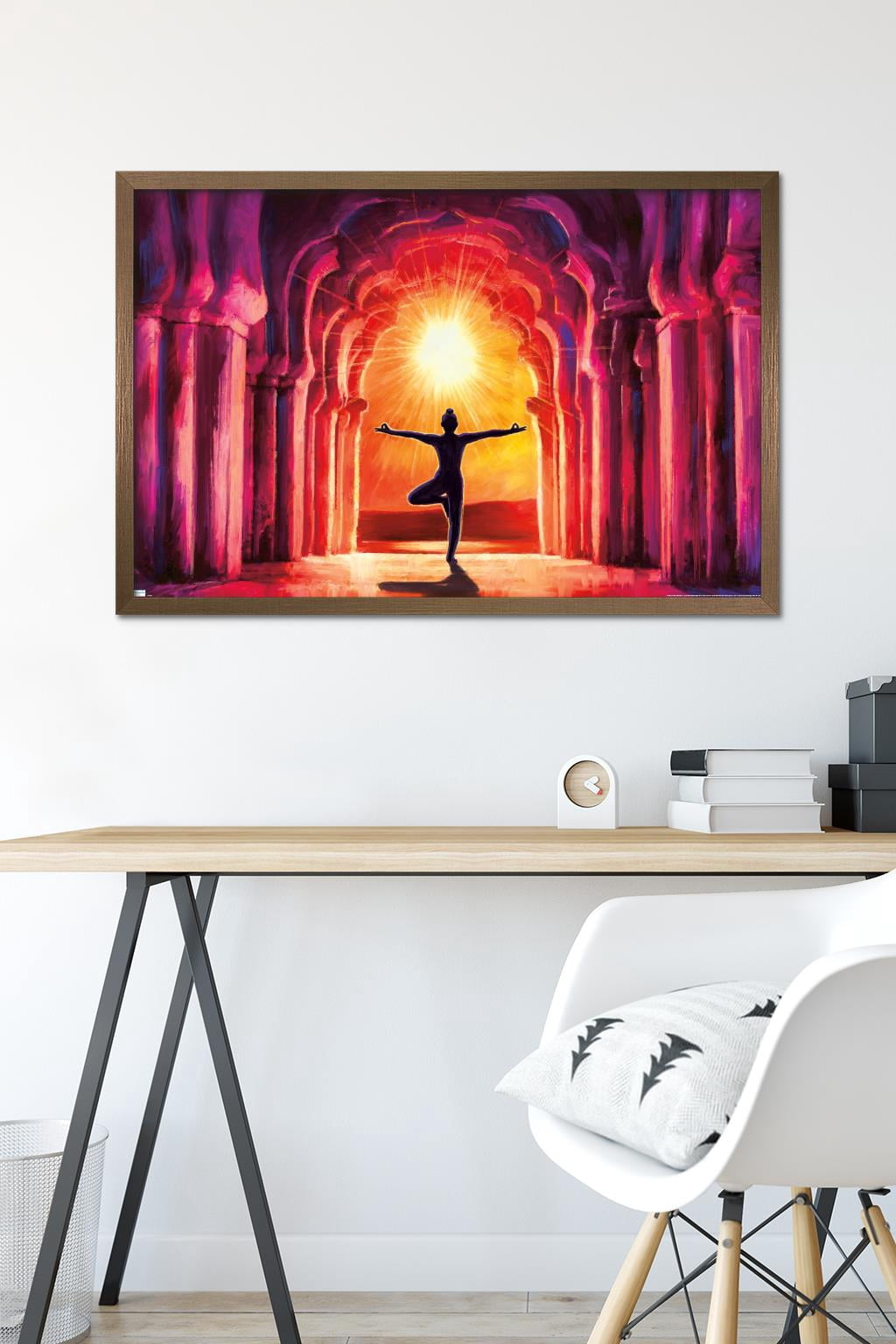 PD Moreno - Fine Art - Yoga Morning Sun Wall Poster, 22.375" x 34" Framed
