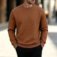 thumbnail image 2 of HOOMEUMY Men's Solid Long Sleeved Round Neck Casual Sports T shirt Fashionable Comfortableable Daily Use for Outdoor Activities and Leisure Wear, 2 of 9