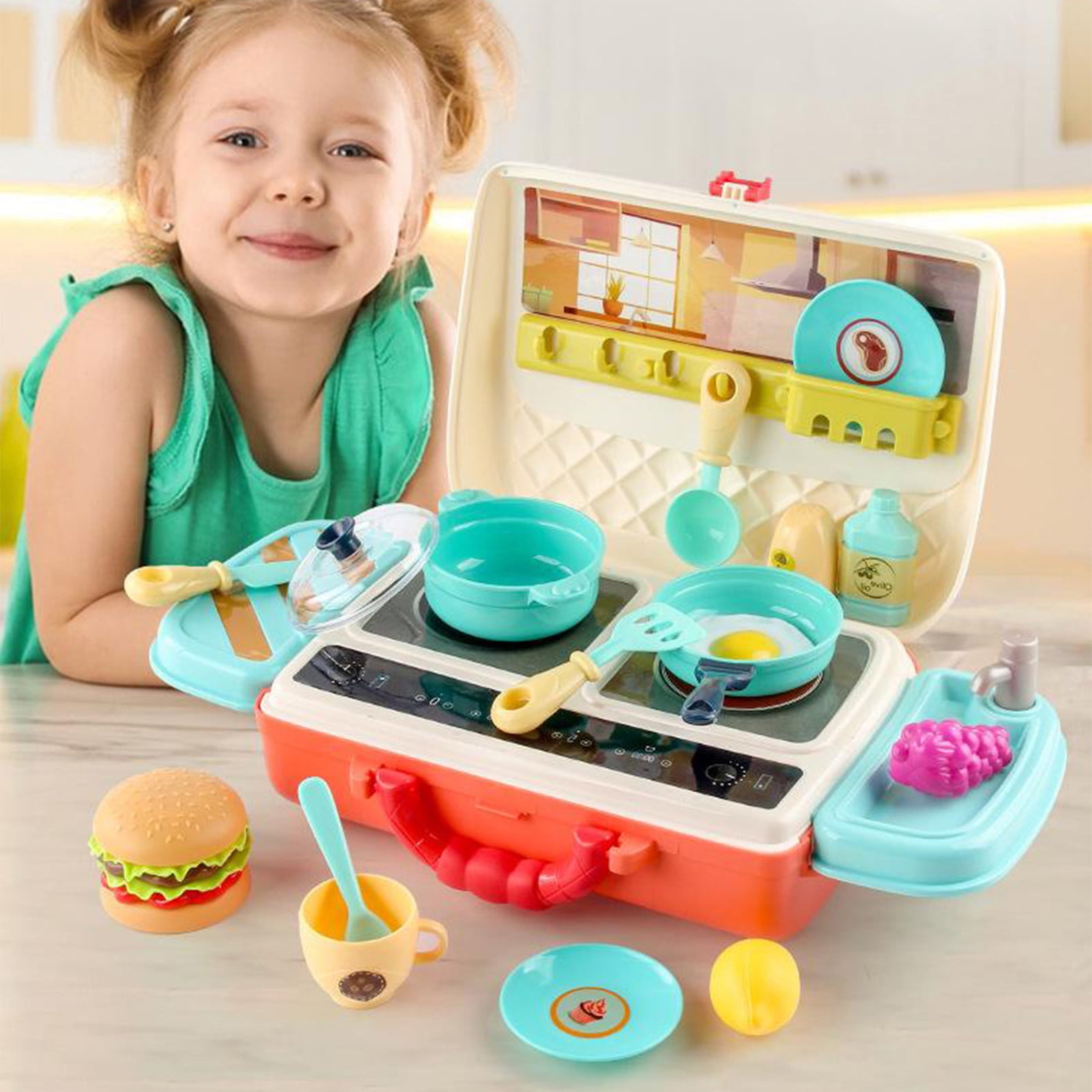 Pretend Play Toys for Toddlers Dress Up Educational Toy for 1 Year Boys Girls Kitchen Playsets with Accessories Mini Kitchen Sets Indoor Play Kitchen Cooking Playsets Toys for Toddlers Kids Girls Walm...