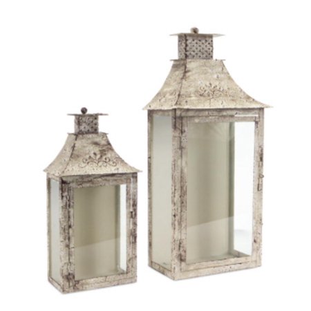 Set Of 2 Cream And Brown Antique Wall Mounted Pillar Candle Lanterns 19 5 Set Of 2 Cream And Brown Antique Wall Mounted Pillar Candle Lanterns 19 5
