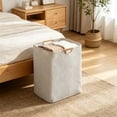 thumbnail image 3 of Laundry Hamper 15.75X12X12 Inch Collapsible Linen Storage Basket with Wooden Handles Large Capacity Waterproof Clothes Organizer Bin for Bathroom Bedroom Toy Storage, 3 of 5