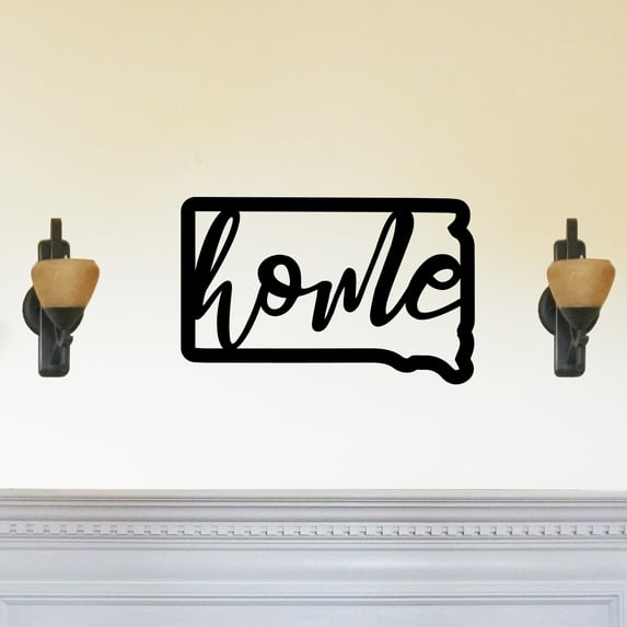 South Dakota Home State Silhouette Solid Steel Home Decor Decorative Accent Metal Art Wall Sign