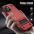 thumbnail image 3 of ELEHOLD Rugged Case for iPhone 15 Plus,Hybrid Military Grade Drop Protection Built-in Hidden Kickstand Shockproof Armor Cover for iPhone 15 Plus,Red, 3 of 7