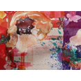 thumbnail image 4 of oneOone Cotton Poplin Orange Fabric Check & Flower Watercolor Quilting Supplies Print Sewing Fabric By The Yard 42 Inch Wide, 4 of 4