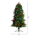 thumbnail image 2 of Nearly Natural Prelit LED Green Decorated Fir Christmas Tree, with Bendable Branches 5', 2 of 10