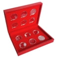 thumbnail image 1 of Caja de presentación de monedas de de material cuero con cubierta protectora de 12 cajas de monedas para, 1 of 9