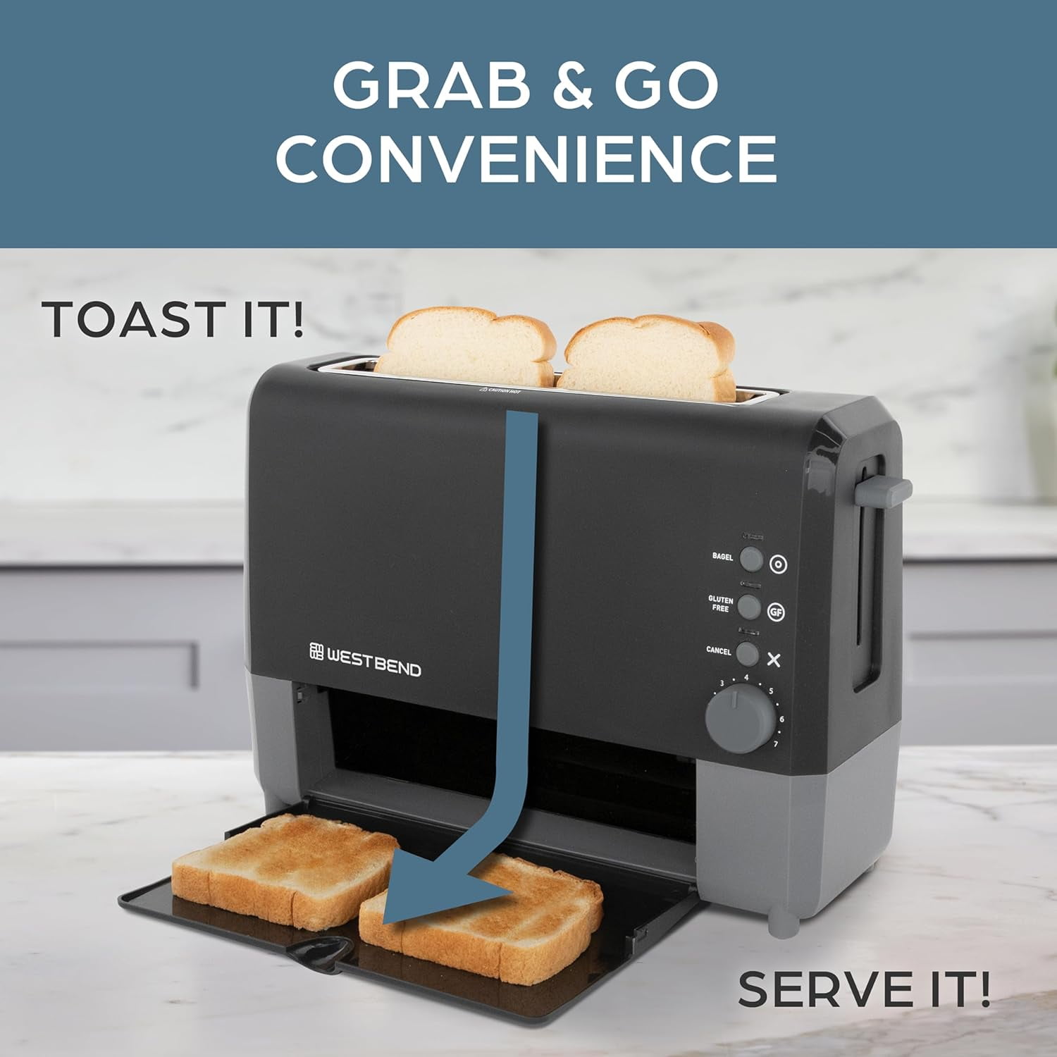QuikServe 2-Slice Toaster with Bagel and Gluten-Free Settings