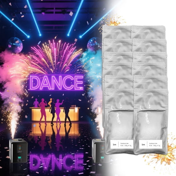 12PCS Cold Spark Machine Ti Powder Consumables 200g/Bag, 3-5m Fountain Sparkular Effects for Wedding DJ Bar Disco Outdoor Stage Party