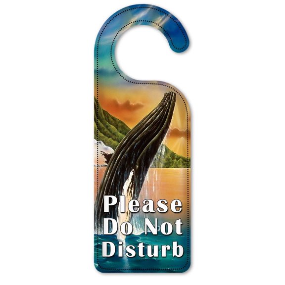 Do Not Disturb Door Knob Hanger Sign - Humpback Whales