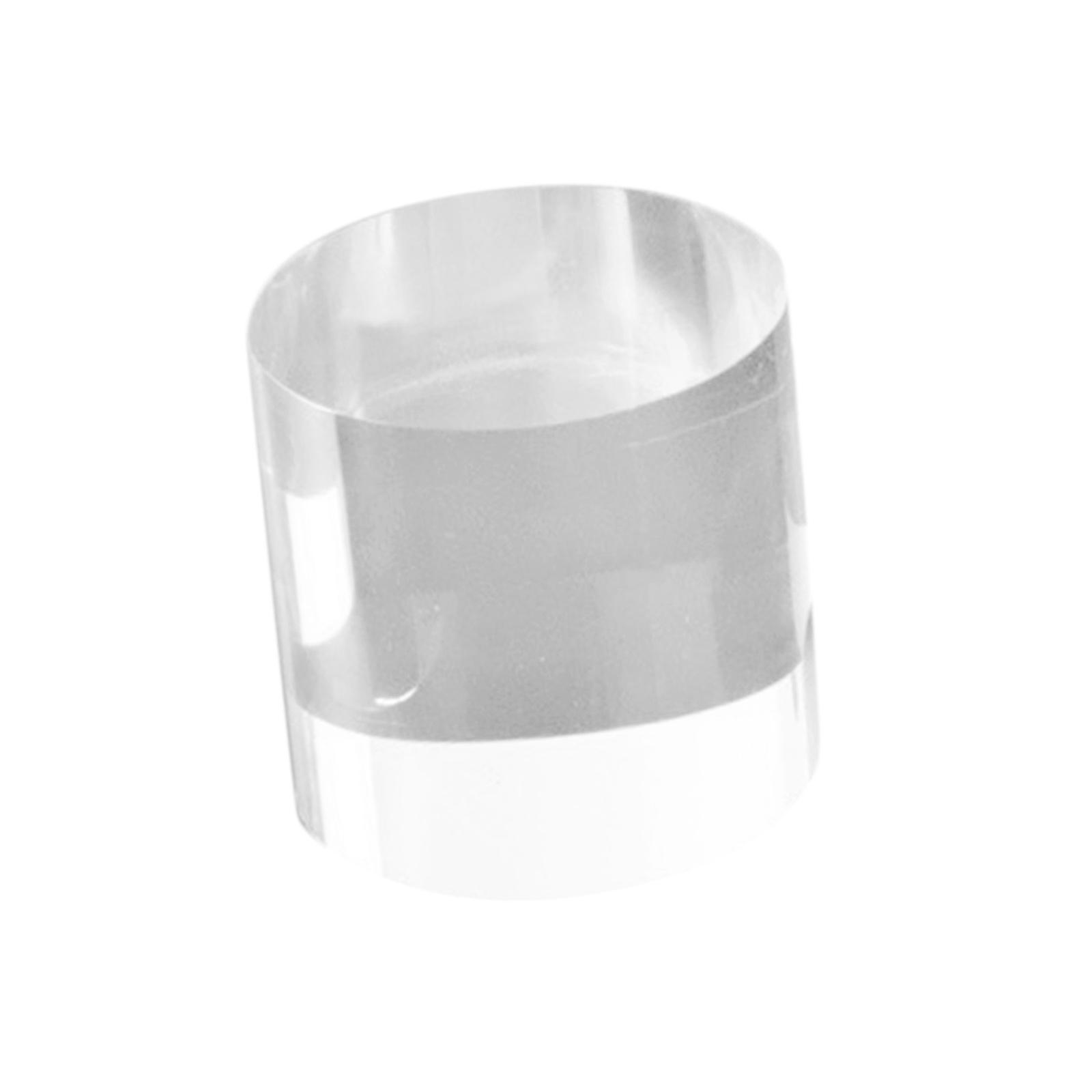Clear Acrylic Round Stamp Block Nail Jewelry Rings Display Household Or Commercial Use 5x3cm