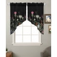 thumbnail image 2 of Spring Floral Swag Valances for Windows, Black Farmhouse Botanical Watercolor Rod Pocket Sheer Valances for Large Windows, Swag Toppers Light Filtering for Kitchen Living Room 2 Panels 36''x45'', 2 of 5