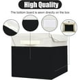 thumbnail image 5 of Large 17" 42 Quarts Collapsible Stackable Storage Bins with Lids [3-Pack] Foldable Fabric Linen Storage Boxes Cube, Closet Organizer Baskets with Label for Home (16.7 x 12 x 12", Black & White), 5 of 15