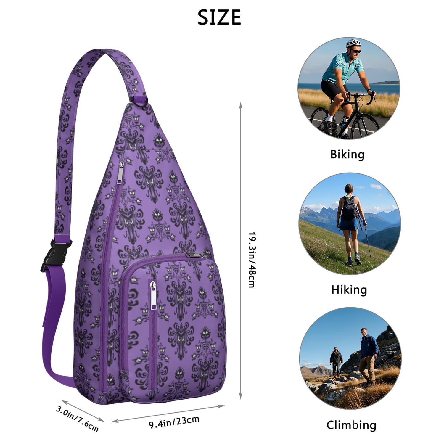 Ethereal Moon Crossbody Bag - Dark Celestial Star & Constellation Art, Lightweight Adjustable Strap Sling Bag for Men
