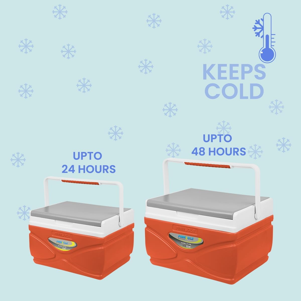 Pinnacle Thermoware 4.5 and 11 L Hard Sided Thermocooler, Orange, 2 Pack