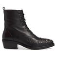 thumbnail image 2 of LFL by Lust For Life Portland Boot Black Leather Lace Up Embellished Booties (8), 2 of 6