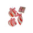thumbnail image 1 of 10Cm 3 Pc Glass Ornament In Gift Box (Candy Cane Stripe), 1 of 3