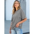 thumbnail image 6 of ANRABESS Oversized T Shirts for Women Short Sleeve Crewneck Basic Tee Loose Casual Summer Top with Pocket Gray X-Large, 6 of 8
