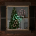 thumbnail image 3 of Northlight 28" Green and White LED Lighted Candy Cane with Bow Christmas Window Silhouette, 3 of 6