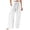 White#palazzo pants for women, variant on lcziwo Linen Pants for Women Summer High Waisted Wide Leg Pants Casual Elastic Waist Palazzo Pants with Pockets,Gray,M