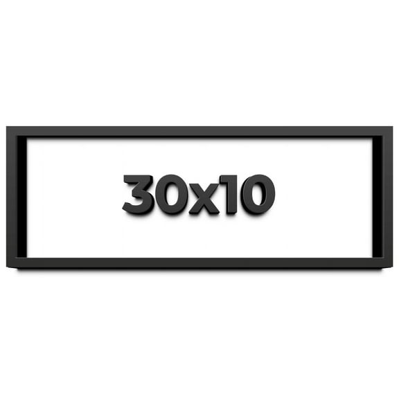30x10 Shadow Box Frame Black | 1 inches Deep Real Wood Contemporary Shadowbox Display Frame | UV