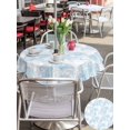 thumbnail image 5 of Outdoor Tablecloth with Umbrella Hole for Patio/Picnic/Party/Camping, Ocean Shell Waterproof Table Cloth Round Cover Washable, Summer Coastal Seashells Texture Light Blue (Dia 60"), 5 of 8