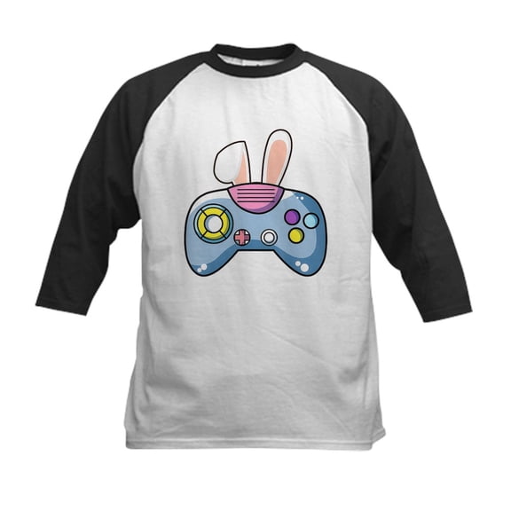 CafePress - Video Game Controller With Bunny E Baseball Jersey - Kids Cotton Baseball Jersey, 3/4 Sleeve Shirt