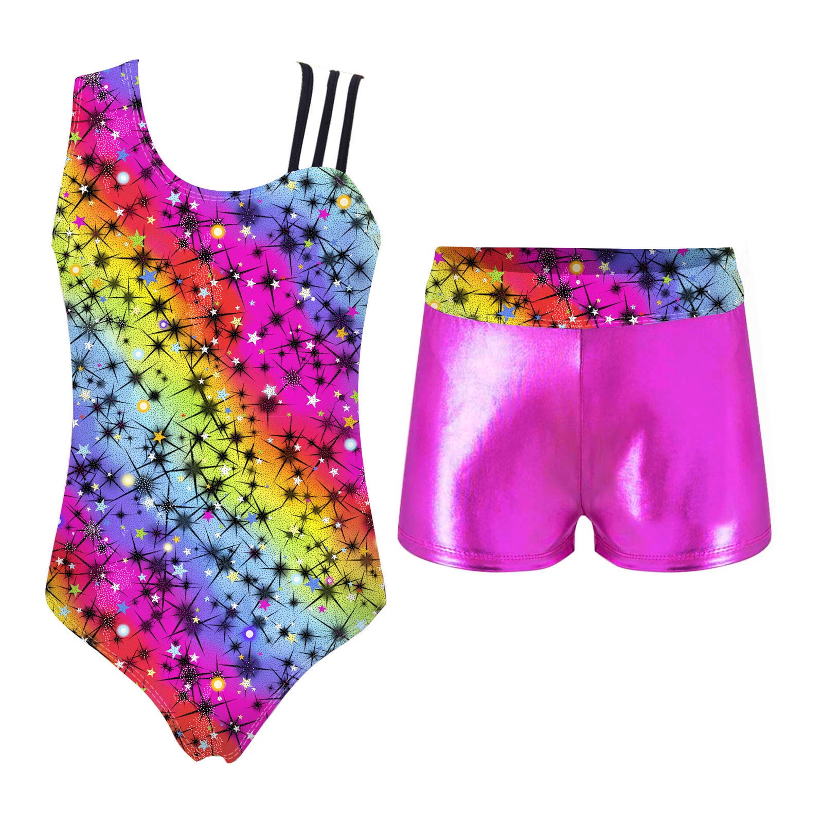 msemis-kids-girls-gymnastics-dance-leotard-with-shorts-set-bodysuit