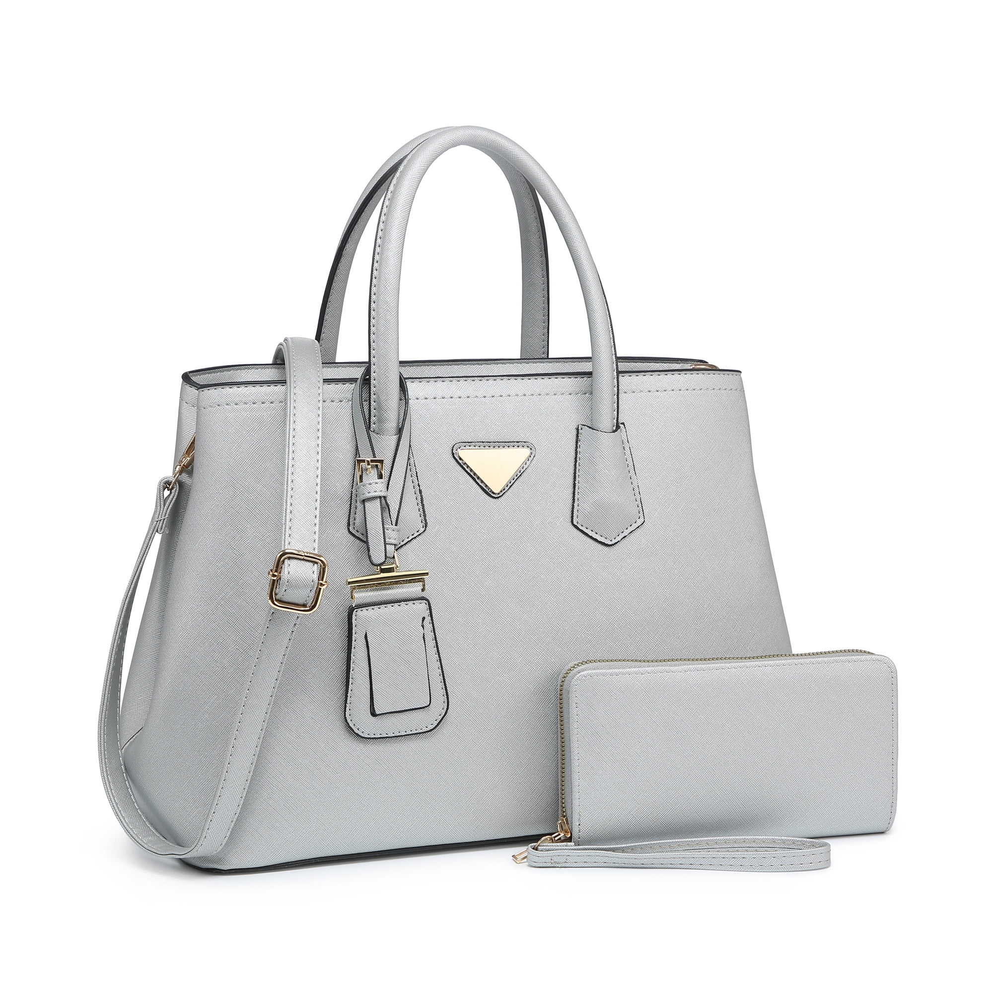 XB Top Handle Satchel Tote Bag with Wallet Faux Leather Crossbody