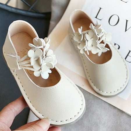 

Toddler Infant Kids Baby Girls Leather Shallow Flat Flower Princess Shoe Sandals CHMORA