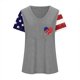 thumbnail image 4 of Fiudx Ofertas Flash Del Día Camiseta de Manga Corta con Cuello En V y Estampado Del Día de La Independencia para Mujer, Tops de Manga Corta con Cuello En V, 4 of 4