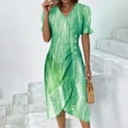 thumbnail image 2 of Robes à Manches Courtes pour Femmes Robe pour Femmes Été Imprimé Floral Ourlet Irrégulier Robe Col en V Manches Courtes Robes à Boutons Robes Courtes d'Été pour Femmes Robes Courtes pour Femmes Été, 2 of 7