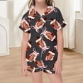 thumbnail image 2 of Yuncity Pajamas For Girls Summer Soft Comfortable Football Print Pjs Short Sleeve Cute Loungewear For Kids Nightwear Cozy Sleepwear Size 2-3 Years, 2 of 4