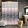 thumbnail image 5 of No Hook Pink Black Ombre Shower Curtain with Snap in Liner Set, Modern Abstract Striped Polka Dots Waterproof Fabric Bathroom Curtains with See Through Top Window, Hotel Style Stall 48 x 72 Inch, 5 of 9