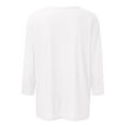 thumbnail image 4 of Susanny Ladies Summer Tops and Shirts Floral Elbow 3/4 Length Sleeve Tshirt Women Half Sleeve V Neck Party Shirts for Women Women's Casual Tops and Blouses White M, 4 of 4