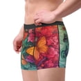 thumbnail image 2 of Fuzoiu Butterfly Flower Cascade Print Men's Ultra Breathable Underwear,No Riding Up Boxer Briefs with ComfortFlexible Waistband-X-Large, 2 of 5