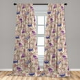 thumbnail image 2 of Spring Floral Window Curtains, Romantic Asian Garden Feels Daisy Flowers Pattern with Leaves, Lightweight Decor 2-Panel Set with Rod Pocket, Pair of - 28"x95", Dark Lavender Cream Lilac, by Ambesonne, 2 of 3